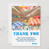 Moderne kleurrijke foto verjaardag bedankkaart (Voorkant)