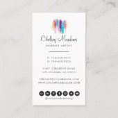 Moderne kleurrijke geborstelde penseelstreken Glit Visitekaartje (Achterkant)