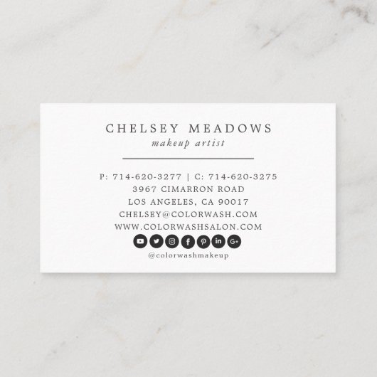 Moderne kleurrijke geborstelde penseelstreken Glit Visitekaartje (Achterkant)