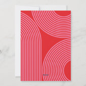 Moderne kleurrijke geometrische abstracte boogrood feestdagenkaart (Achterkant)