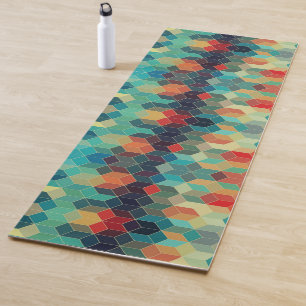 Moderne kleurrijke geometrische kubuspatronen yogamat
