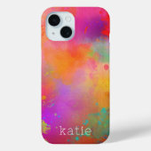 Moderne Kleurrijke Geschilderde Waterverf Kunst w Case-Mate iPhone Case (Achterkant)