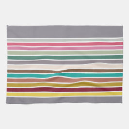 Moderne kleurrijke gestreepte keukenhanddoek