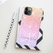 Moderne, kleurrijke glitter bevat persoonlijke naa iPhone hoesje