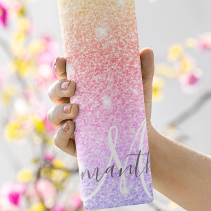 Moderne, kleurrijke glitter bevat persoonlijke naa thermosbeker