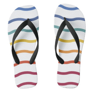 Moderne Kleurrijke Golfpatroon Flip Flops