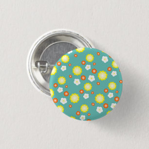 Moderne kleurrijke gradient Daisy bloem patroon me Ronde Button 3,2 Cm