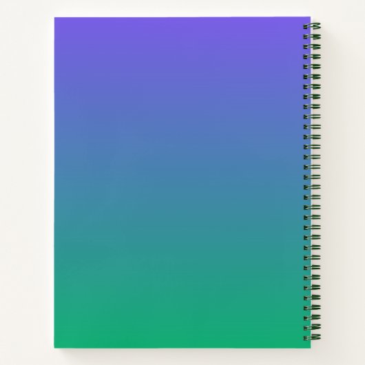 Moderne kleurrijke gradiënt in blauw en groen notitieboek (Achterkant)
