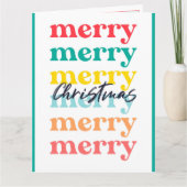 Moderne Kleurrijke Groene Vrolijke Kerstmis Een Fo Kaart (Voorkant)