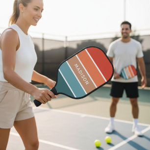 Moderne kleurrijke grondkleurblok op maat pickleball paddle