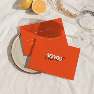 Moderne Kleurrijke Heldere Retro Funky Bruiloft De RSVP Kaartje