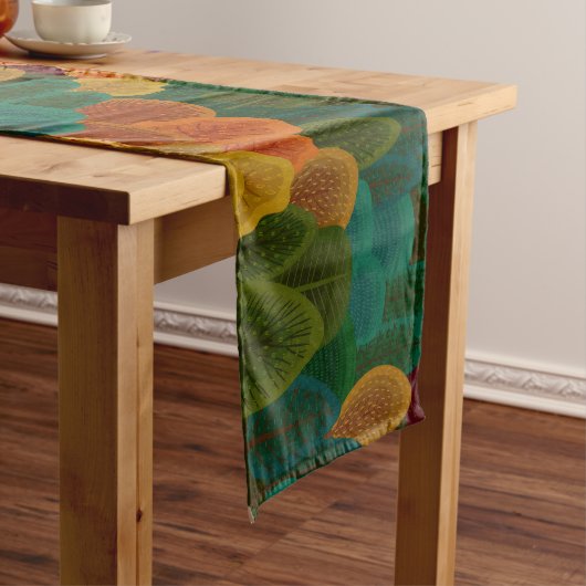 Moderne kleurrijke Herfsten Korte Tafelloper (Voorbeeld)