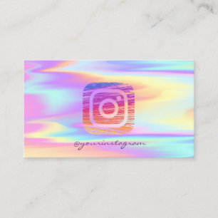 Moderne kleurrijke holografische instagram sociale visitekaartje