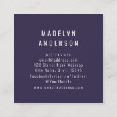 Moderne kleurrijke Indigo Roze Blauwgroen Confetti Vierkante Visitekaartje (Achterkant)