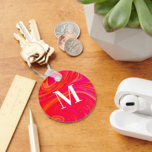 Moderne kleurrijke initiaal van monogram sleutelhanger