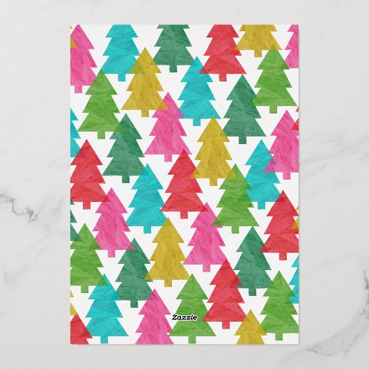 Moderne Kleurrijke Jingle en Mingle Kerstfeest Folie Uitnodiging (Achterkant)