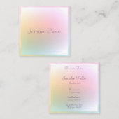 Moderne, kleurrijke kalligrafiescript Trendy Vierkante Visitekaartje (Voorkant / Achterkant)