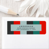 Moderne Kleurrijke Kerst II Retouradreslabel Etiket (Insitu)