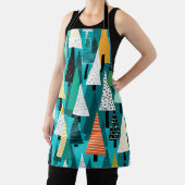 Moderne kleurrijke kerstboom patroon schort (Insitu)