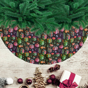 Moderne Kleurrijke Kerstcadeaus Winterpatroon Kerstboom Rok