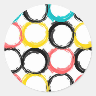 Moderne, kleurrijke, koele, unieke trendcirkels ronde sticker