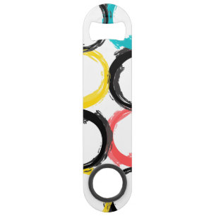 Moderne, kleurrijke, koele, unieke trendcirkels speed flessenopener