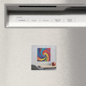 Moderne kleurrijke kunst met een Apple Table Magneet (Insitu (Vaatwasser))