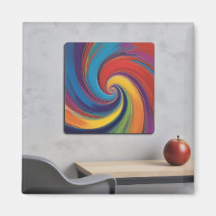 Moderne kleurrijke kunst met een Apple Table Magneet