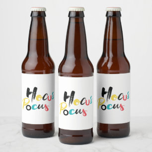 Moderne, kleurrijke, leuke, coole, trendy Hocus Po Bier Etiket