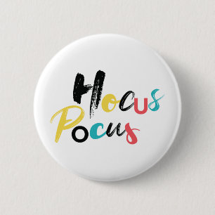 Moderne, kleurrijke, leuke, coole, trendy Hocus Po Ronde Button 5,7 Cm
