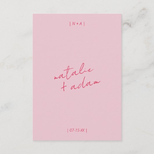 Moderne Kleurrijke Leuke Warme Retro Bruiloft Deta Informatiekaartje (Achterkant)