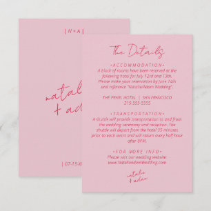 Moderne Kleurrijke Leuke Warme Retro Bruiloft Deta Informatiekaartje