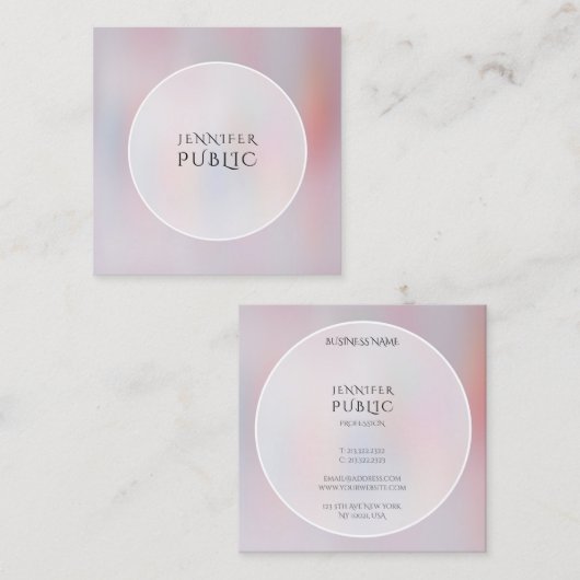 Moderne, kleurrijke, minimalistische Sjabloon Tren Vierkante Visitekaartje (Voorkant / Achterkant)