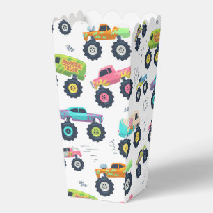 Moderne Kleurrijke Monster Auto Trucks Kinder Part Bedankdoosjes