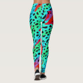 Moderne kleurrijke Oerwoud wilde dier print patroo Leggings (Achterkant)