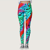 Moderne kleurrijke Oerwoud wilde dier print patroo Leggings (Voorkant)