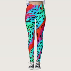 Moderne kleurrijke Oerwoud wilde dier print patroo Leggings