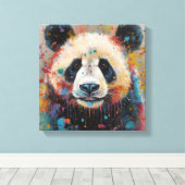 Moderne kleurrijke Panda Art Canvas Afdruk (Insitu (Houten vloer))