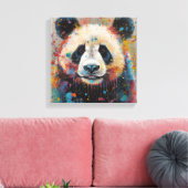 Moderne kleurrijke Panda Art Canvas Afdruk (Insitu (Woonkamer))