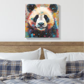 Moderne kleurrijke Panda Art Canvas Afdruk (Insitu (Slaapkamer))