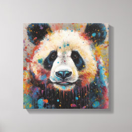 Moderne kleurrijke Panda Art Canvas Afdruk