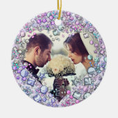 Moderne kleurrijke Pareltjes Hartvormig Keramisch Ornament (Voorkant)