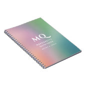 Moderne kleurrijke pastel en witte monogram Initia Notitieboek (Rechterzijde)