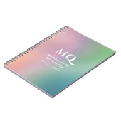 Moderne kleurrijke pastel en witte monogram Initia Notitieboek (Linkerzijde)