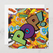 Moderne Kleurrijke POP-stripboek Kaart (Voorkant / Achterkant)