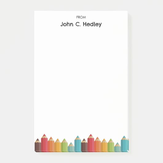 Moderne Kleurrijke Potloden voor kinderen Post-it® Notes (Voorkant)