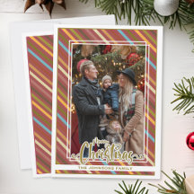 Moderne Kleurrijke Prettig Kerstmis Familie Foto