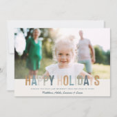 Moderne, kleurrijke prettige feestdagen foto feestdagenkaart (Voorkant)
