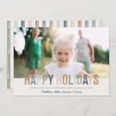 Moderne, kleurrijke prettige feestdagen foto feestdagenkaart (Voorkant / Achterkant)