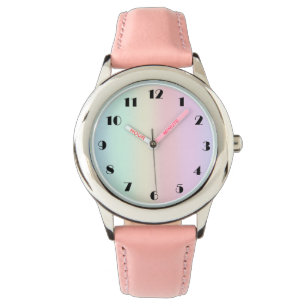 Moderne kleurrijke Rainbow pastel gradiënt kleurri Horloge